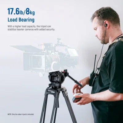 neewer video tripod with adjustable fluid head _ black